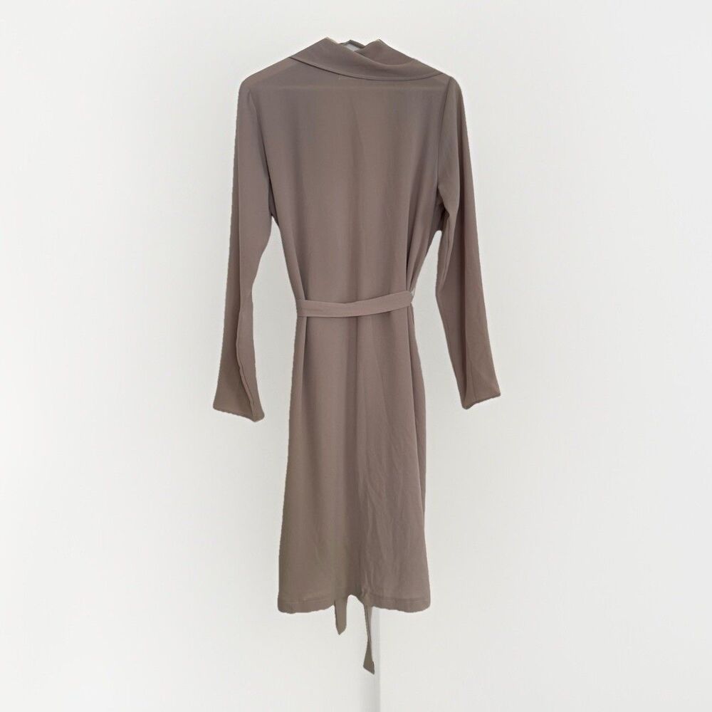 PinkLine Beach Blush Duster Robe Cover Up Size M Dark Beige Khaki Resort Wear - Picture 5 of 7